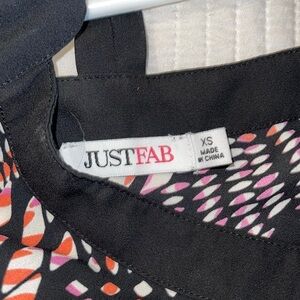 JustFab Black and Pink Patterned Dress